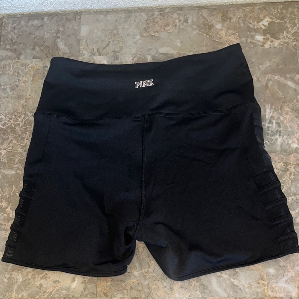 PINK Victoria's Secret Black Athletic Shorts Moisture-Wicking